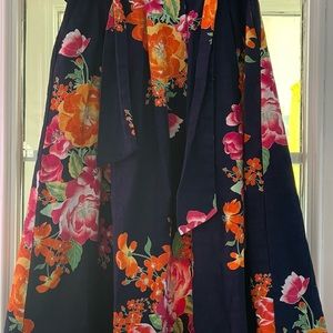 Eva Mendes flare skirt with two front pockets.  Blue/orange/pink/green/yellow